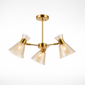 Decorative Glass Chandelier Gold Finish 3C