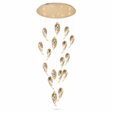 GOLD CRYSTAL LEAF CHANDELIER LIGHT