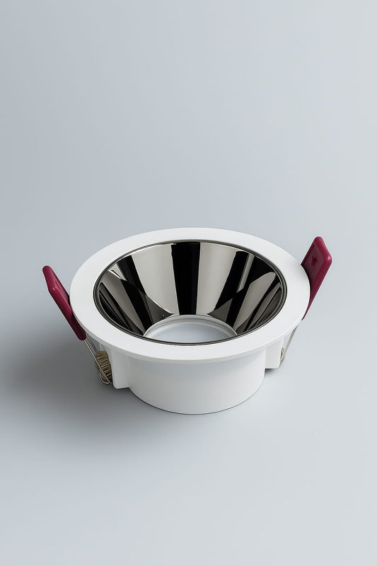 SPOT LIGHT FRAME (3) white+chrome -round