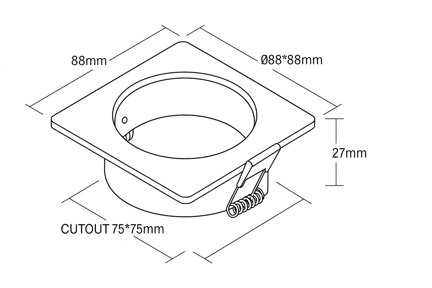 MULTI SPOT LIGHT SQUARE 12W 3000K (WHITE)